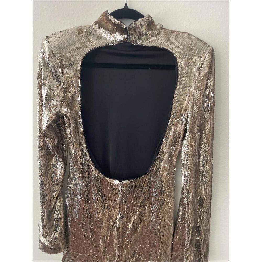 NWT Revolve Marit Mini Sequin Dress Champagne Silver L'Academie Party Holiday S - Picture 8 of 12